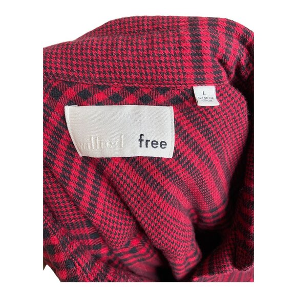 Ariztia Wilfred Free red flannel shirt dress button front large - Picture 10 of 10